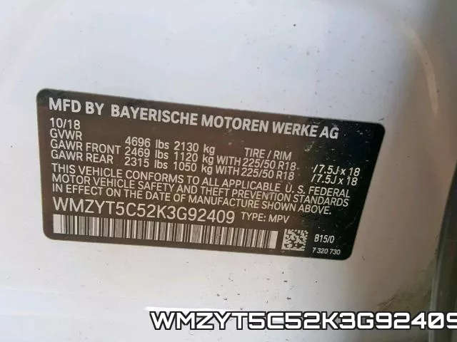 WMZYT5C52K3G92409 фото 2