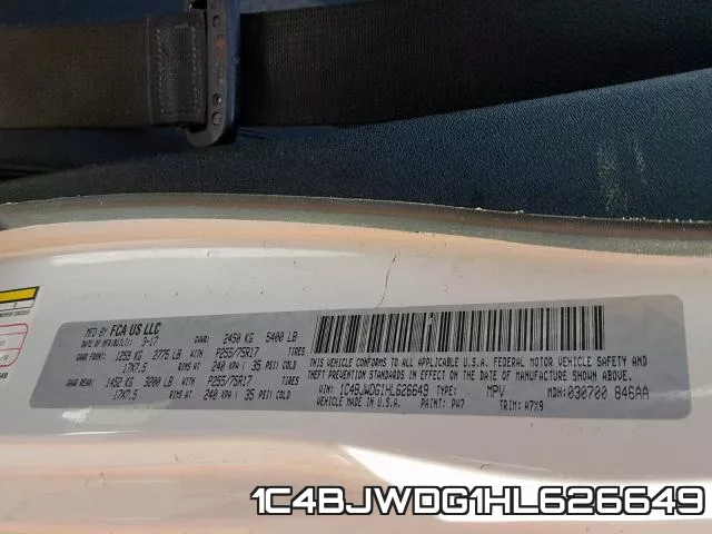 1C4BJWDG1HL626649 фото 2