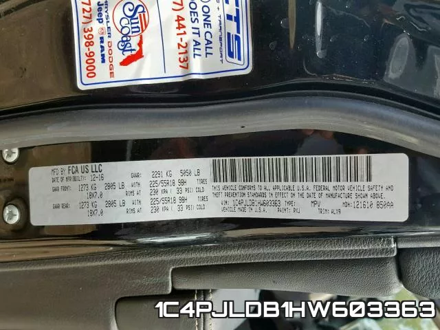 1C4PJLDB1HW603363 фото 2