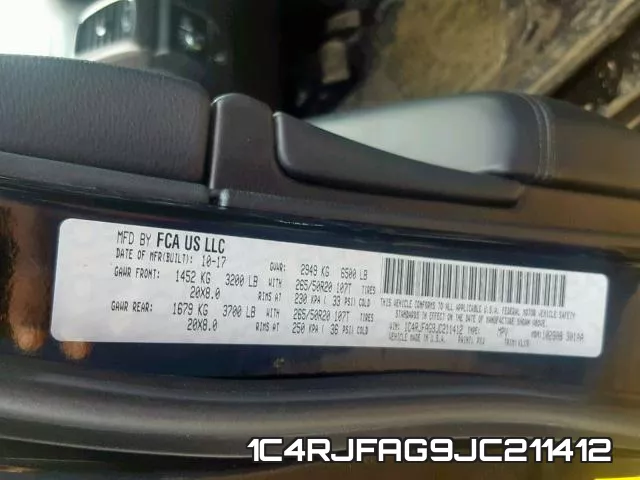 1C4RJFAG9JC211412 фото 2