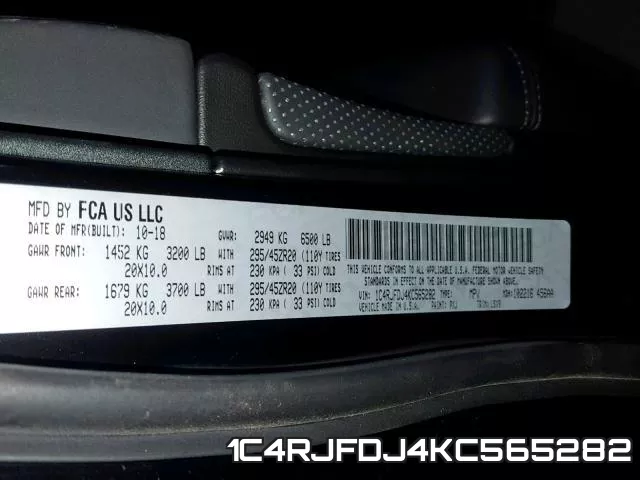 1C4RJFDJ4KC565282 фото 2