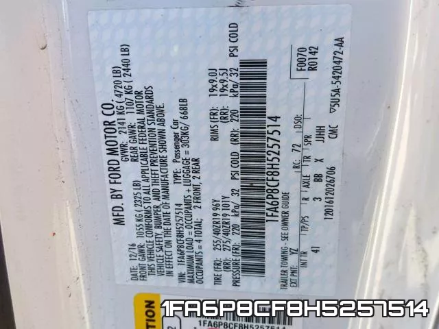 1FA6P8CF8H5257514 фото 2