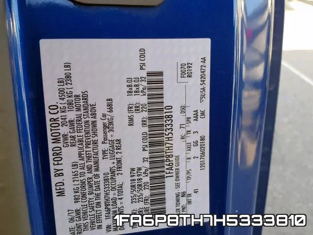 1FA6P8TH7H5333810 фото 2