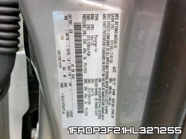 1FADP3F21HL327255 фото 2
