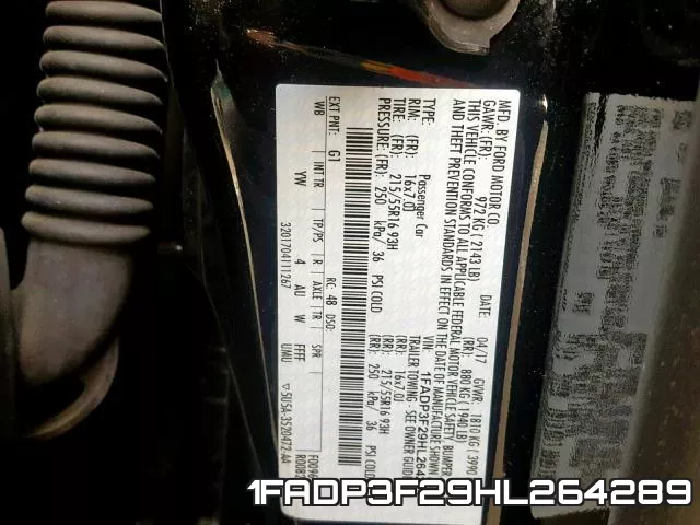 1FADP3F29HL264289 фото 2