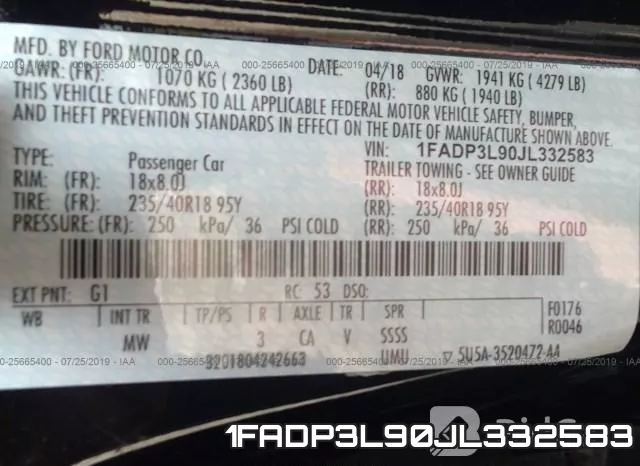 1FADP3L90JL332583 фото 10
