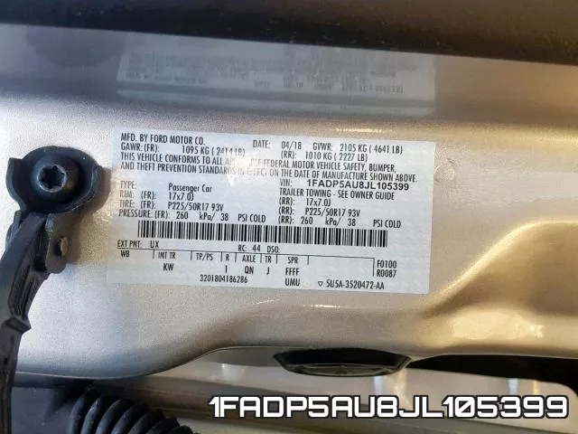 1FADP5AU8JL105399 фото 2