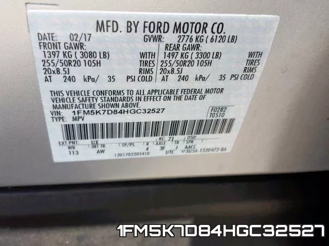 1FM5K7D84HGC32527 фото 2