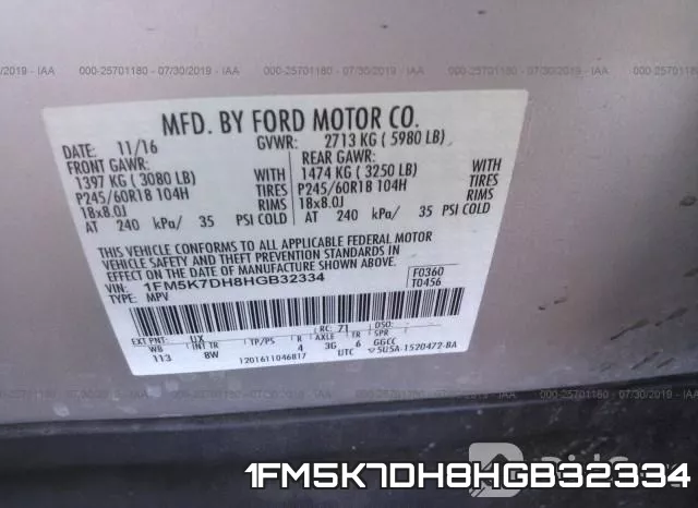 1FM5K7DH8HGB32334 фото 10
