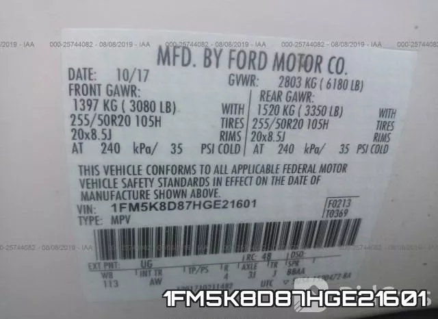 1FM5K8D87HGE21601 фото 9