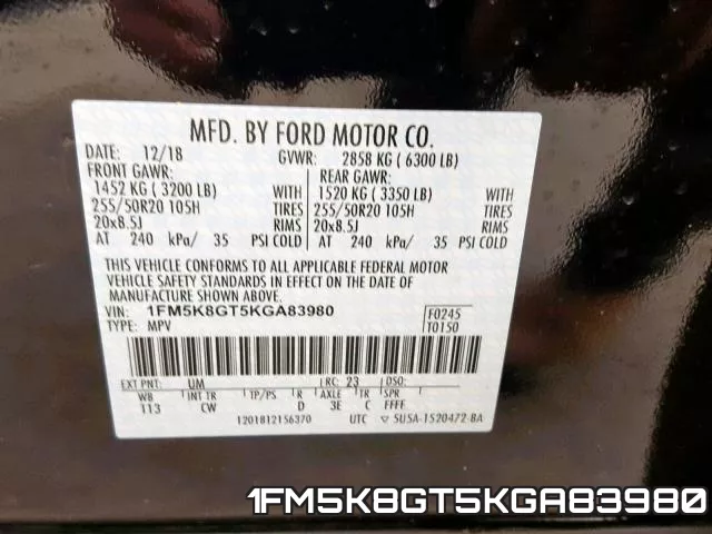 1FM5K8GT5KGA83980 фото 2