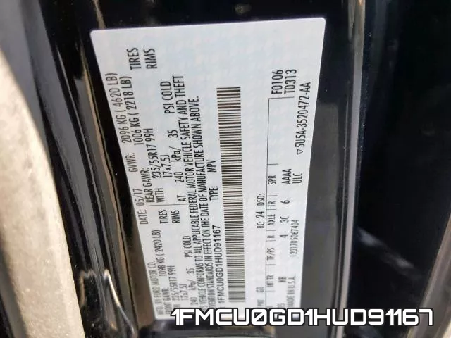 1FMCU0GD1HUD91167 фото 2