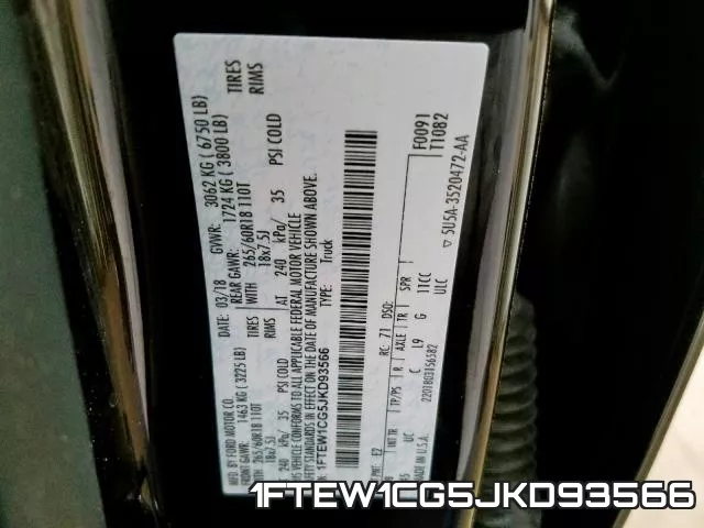 1FTEW1CG5JKD93566 фото 2