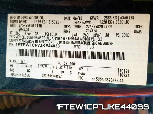 1FTEW1CP7JKE44033 фото 2
