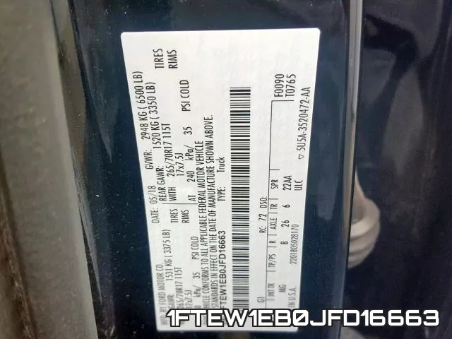 1FTEW1EB0JFD16663 фото 2