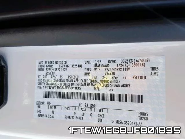 1FTEW1EG8JFB01835 фото 2