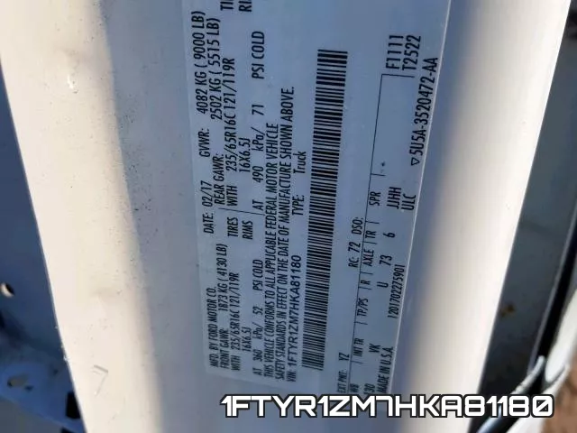 1FTYR1ZM7HKA81180 фото 2
