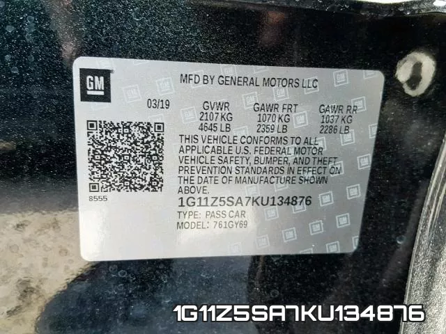 1G11Z5SA7KU134876 фото 2