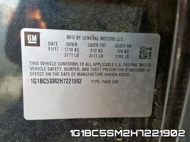 1G1BC5SM2H7221902 фото 2