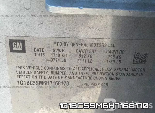 1G1BC5SM6H7168170 фото 10