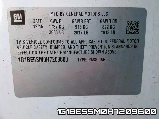 1G1BE5SM0H7209600 фото 2