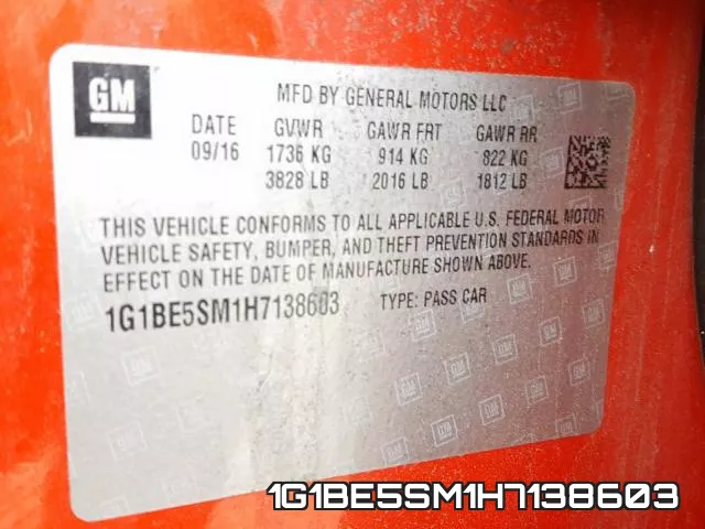 1G1BE5SM1H7138603 фото 2