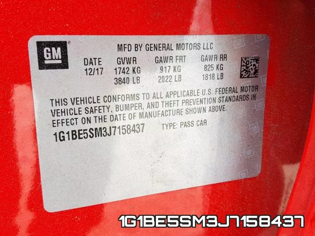 1G1BE5SM3J7158437 фото 2