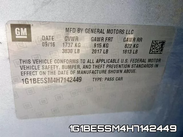 1G1BE5SM4H7142449 фото 2