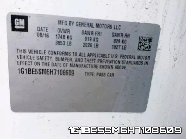 1G1BE5SM6H7108609 фото 2