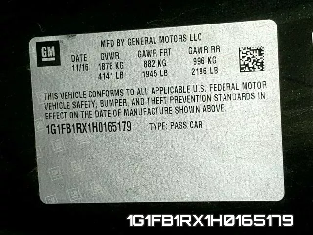 1G1FB1RX1H0165179 фото 2
