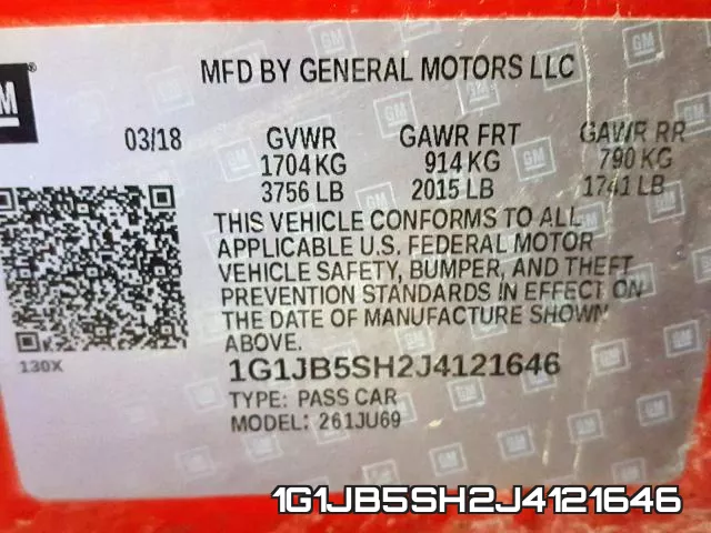1G1JB5SH2J4121646 фото 2