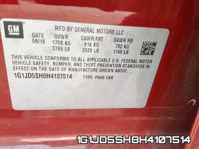1G1JD5SH8H4107514 фото 2