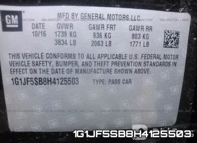 1G1JF5SB8H4125503 фото 10