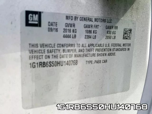 1G1RB6S50HU140768 фото 2