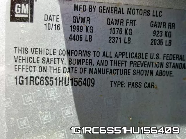 1G1RC6S51HU156409 фото 2