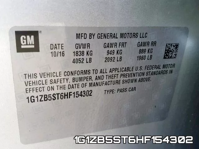 1G1ZB5ST6HF154302 фото 2