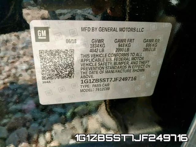 1G1ZB5ST7JF249716 фото 2