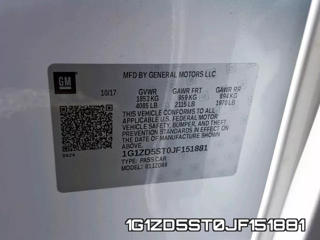 1G1ZD5ST0JF151881 фото 2