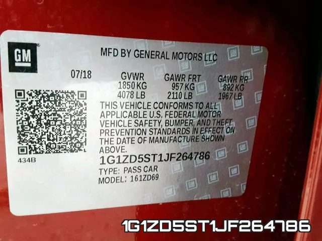 1G1ZD5ST1JF264786 фото 2
