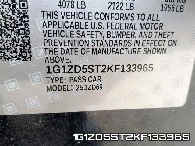 1G1ZD5ST2KF133965 фото 2