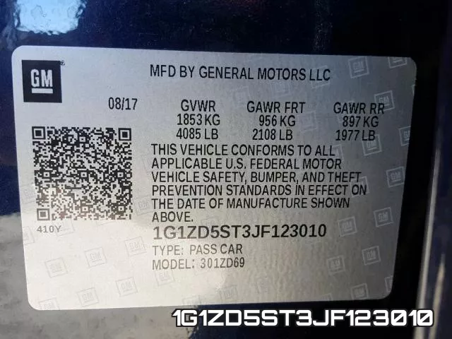 1G1ZD5ST3JF123010 фото 2