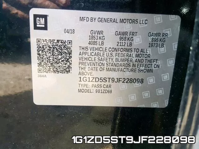 1G1ZD5ST9JF228098 фото 2