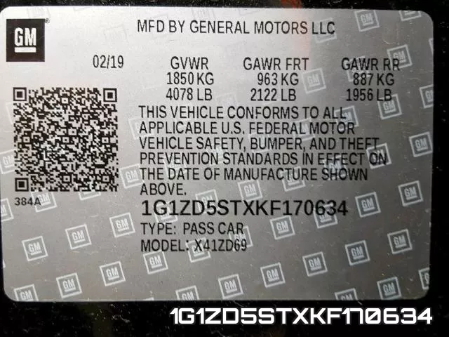1G1ZD5STXKF170634 фото 2