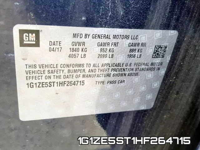 1G1ZE5ST1HF264715 фото 2