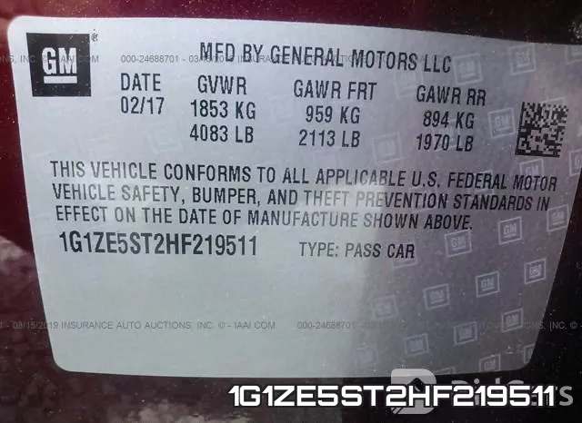1G1ZE5ST2HF219511 фото 10