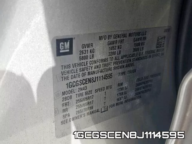 1GCGSCEN8J1114595 фото 2