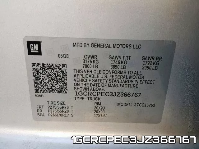 1GCRCPEC3JZ366767 фото 2
