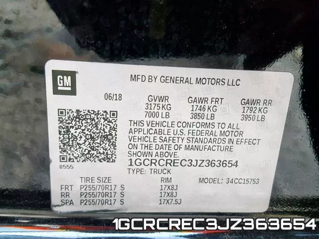 1GCRCREC3JZ363654 фото 2