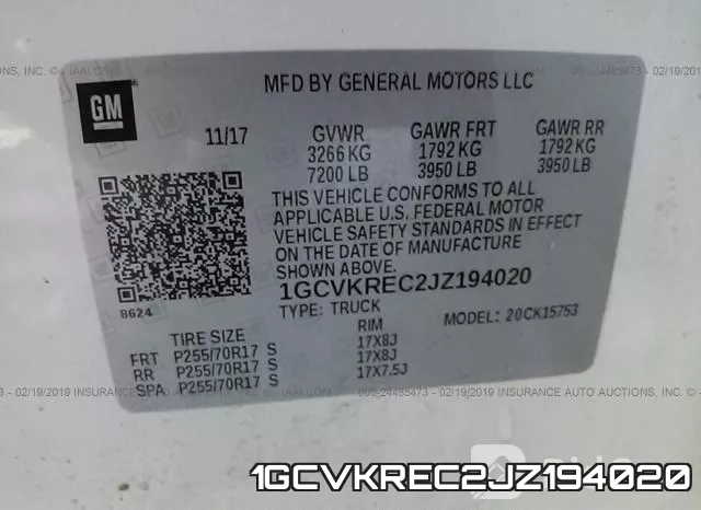 1GCVKREC2JZ194020 фото 10