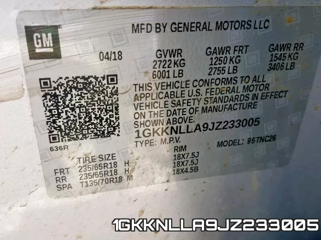 1GKKNLLA9JZ233005 фото 2